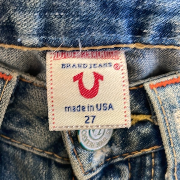 True Religion - Low Rise Flared Y2K Ashbury Pathwork Hippie Jeans Blue - 27 - Picture 3 of 14